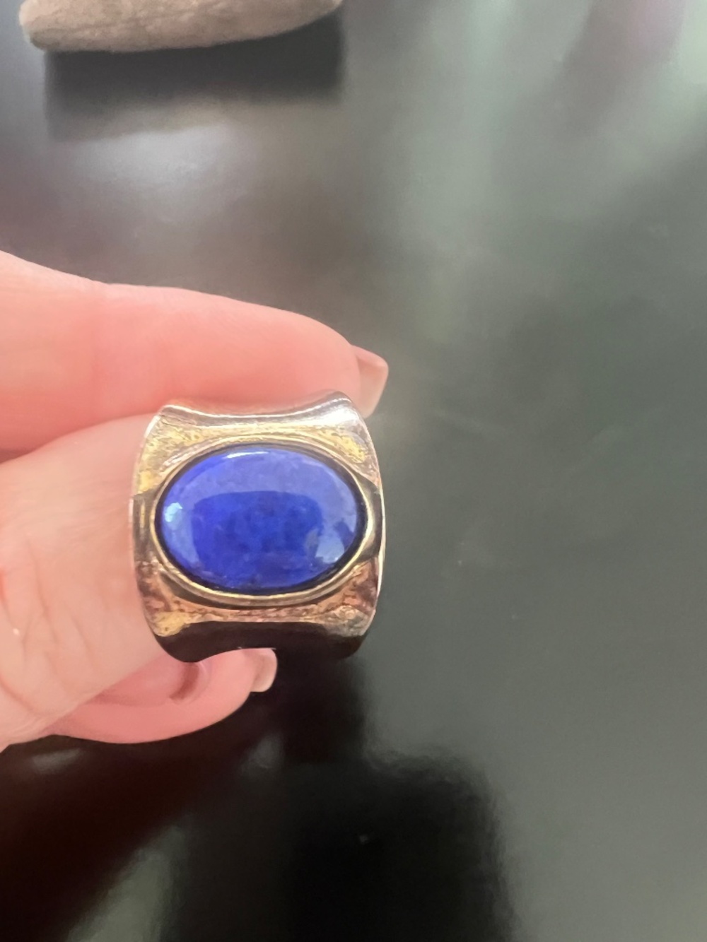 Ross-Simons Vintage Blue Lapis Statement Ring Size 9 - Picture 5 of 7